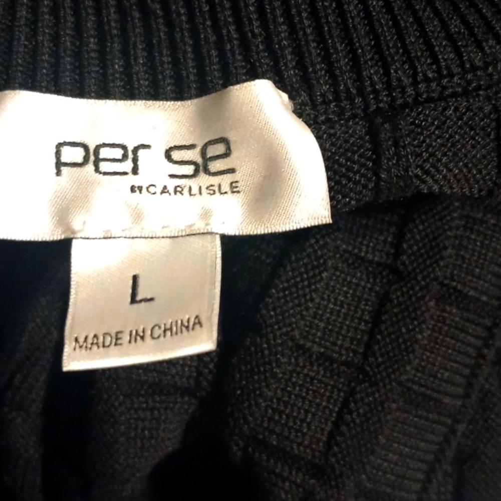 Women's Per se By Carlisle Black Quarter-Zip Sweater - Picture 5 of 8